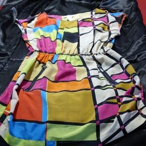 a'gaci Colorful Geometric Mini Dress
